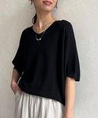 【シェトワ/Chez toi】のNEW Vネック5分袖シャリニットプルオーバー ブラック|ID: prp329100004594986 ipo3291000000032646638