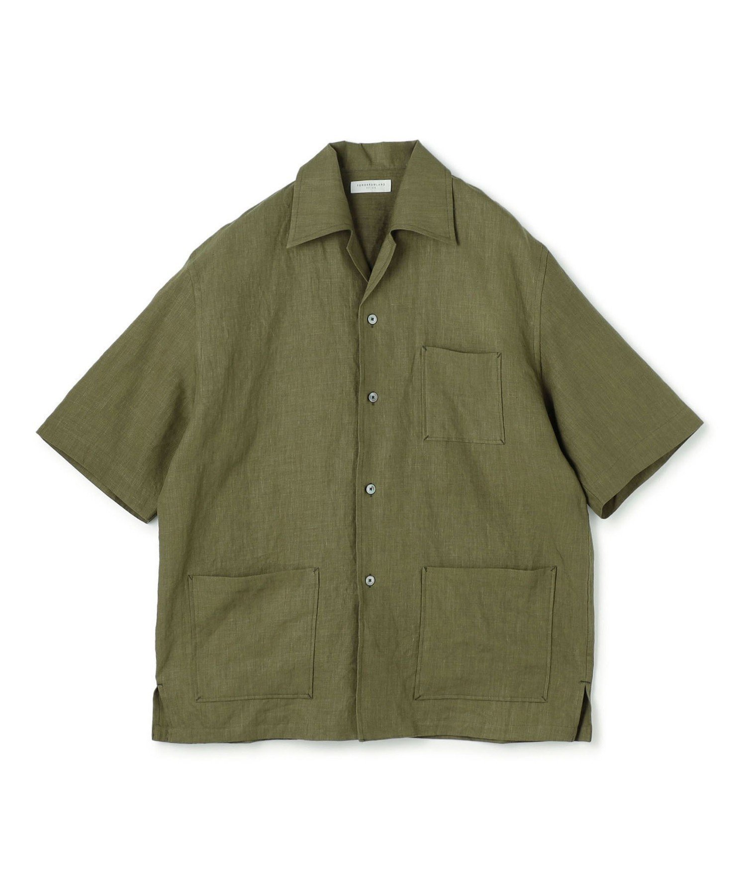 【トゥモローランド/TOMORROWLAND / MEN】のリネン オープンカラーシャツ インテリア・キッズ・メンズ・レディースファッション・服の通販 founy(ファニー) 　ファッション　Fashion　メンズファッション　Men's Style Online　バランス　Balance　ポケット　Pocket　リネン　Linen　半袖　Short Sleeve　59 カーキ|ID: prp329100004594992 ipo3291000000032646720