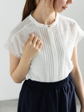 【テチチ/Te chichi】のスカラップレースフレンチスリーブブラウス 人気、トレンドファッション・服の通販 founy(ファニー) ファッション Fashion レディースファッション Fashion for Women トップス・カットソー Cut & Sew Tops シャツ・ブラウス・オフィスカジュアル Elegant Blouses & Button-Ups コンパクト Compact, Small Size スカラップ Scallop, Scalloped Edge スリーブ Sleeve, Long Sleeve / Short Sleeve フレンチ French, French Style レース Lace, Lace Fabric エレガント 上品 Elegant ビジネス 仕事 通勤 Business / Work / Commuting |ID:prp329100004595030