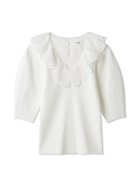 【リリーブラウン/Lily Brown】のレースカラーニットトップス WHT[001]|ID: prp329100004595038 ipo3291000000032647303