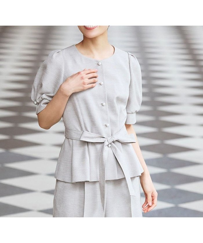 【トゥー ビー シック/TO BE CHIC】のリネンライク ブラウスジャケット インテリア・キッズ・メンズ・レディースファッション・服の通販 founy(ファニー) https://founy.com/ ファッション Fashion レディースファッション Ladies' Fashion Online アウター Coat Outerwear ジャケット Jackets ジャケット Jacket セットアップ Set Up バランス Balance パール Pearl フロント Front メランジ Melange リネン Linen リボン Ribbon ワイド Wide エレガント 上品 Elegant |ID: prp329100004595039 ipo3291000000032647331