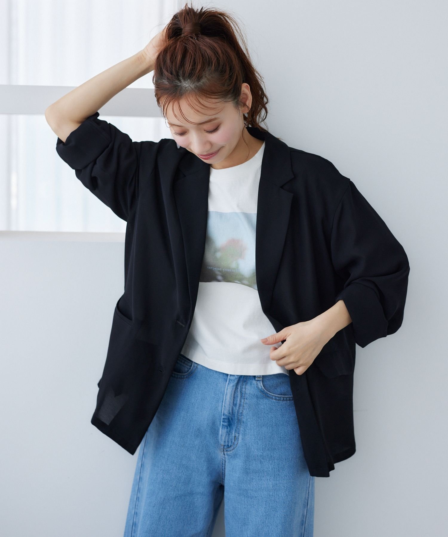 【ミスティ ウーマン/mysty woman】のシアーテーラードジャケット インテリア・キッズ・メンズ・レディースファッション・服の通販 founy(ファニー) 　ファッション　Fashion　レディースファッション　Ladies' Fashion Online　アウター　Coat Outerwear　ジャケット　Jackets　テーラードジャケット　Tailored Jackets　おすすめ　Recommend　インナー　Inner　カットソー　Cut And Sew　シンプル　Simple　ジャケット　Jacket　ストレート　Straight　フォーマル　Formal　エレガント 上品　Elegant　夏　Summer　春　Spring　S/S・春夏　Ss・Spring/Summer　ブラック|ID: prp329100004595047 ipo3291000000032647568