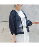 【ドロワット ロートレアモン/Droite Lautreamont】のシアー麻調合繊ブルゾン≪手洗い可能≫ ネイビー|ID: prp329100004595063 ipo3291000000032647828