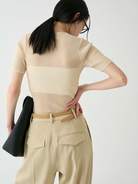 【ミースロエ/MIESROHE】のUネックハーフスリーブシアーNT 人気、トレンドファッション・服の通販 founy(ファニー) ファッション Fashion レディースファッション Ladies' Fashion Online シンプル Simple デコルテ Decolletage エレガント 上品 Elegant |ID:prp329100004595073