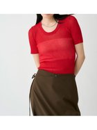 【ミースロエ/MIESROHE】のUネックハーフスリーブシアーNT 人気、トレンドファッション・服の通販 founy(ファニー) ファッション Fashion レディースファッション Ladies' Fashion Online シンプル Simple デコルテ Decolletage エレガント 上品 Elegant thumbnail RED[046]|ID: prp329100004595073 ipo3291000000032647926