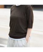 【イエナ/IENA】のフレンチリネンハーフスリーブプルオーバー ブラウン|ID: prp329100004595249 ipo3291000000032650881