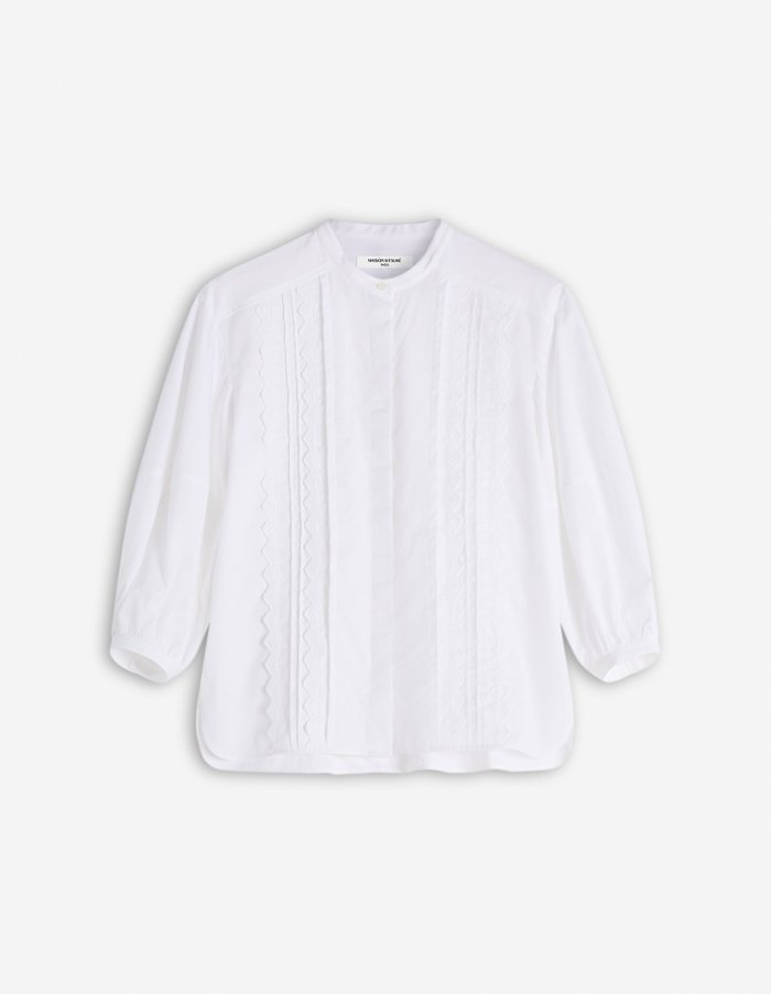 【メゾン キツネ/MAISON KITSUNE】のMAISON KITSUNE/CRAFTED EMBROIDERY MAXI SLEEVE SHIRT インテリア・キッズ・メンズ・レディースファッション・服の通販 founy(ファニー) https://founy.com/ ファッション Fashion レディースファッション Ladies' Fashion Online トップス・カットソー Tops/Tshirt シャツ/ブラウス Shirts/Blouses ギャザー Gather バルーン Balloon フォックス Fox フロント Front プリーツ Pleats 夏 Summer S/S・春夏 Ss・Spring/Summer 無地 Plain Color 長袖 Long Sleeve |ID: prp329100004595263 ipo3291000000032651099