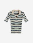 【メゾン キツネ/MAISON KITSUNE】のMaison Kitsune/FINE RIB STRIPED POLO MINT ICE/SMOKE|ID: prp329100004595266 ipo3291000000032651155