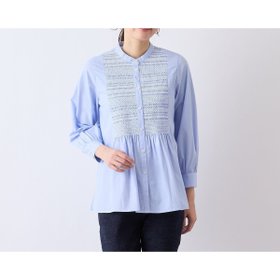 【リリアンビューティエクラ/Liliane Burty ECLAT】の【Charme par Eclat】ペンシルブロード スモッキングブラウス 人気、トレンドファッション・服の通販 founy(ファニー) ファッション Fashion レディースファッション Ladies' Fashion Online トップス・カットソー Tops/Tshirt シャツ/ブラウス Shirts/Blouses ギャザー Gather コレクション Collection ショルダー Shoulder ストライプ Stripe スモッキング Smocking スリット Slit デニム Denim トレンド Trend ドロップ Drop 長袖 Long Sleeve ブロード Broad ペンシル Pencil リュクス Luxe ロング Long おすすめ Recommend |ID:prp329100004595290