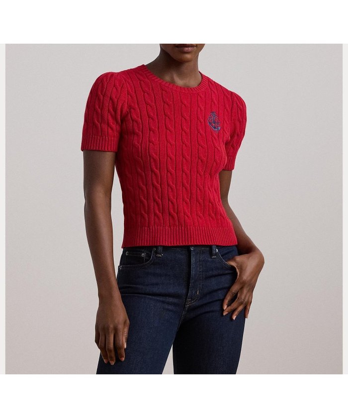 【ラルフローレン/RALPH LAUREN】のケーブルニット コットン ショートスリーブ セーター インテリア・キッズ・メンズ・レディースファッション・服の通販 founy(ファニー) https://founy.com/ ファッション Fashion レディースファッション Ladies' Fashion Online トップス・カットソー Tops/Tshirt ニット Knit Tops ショート Short スリム Slim スリーブ Sleeve セーター Sweater テクスチャー Texture フィット Fit フェミニン Feminine 半袖 Short Sleeve |ID: prp329100004595342 ipo3291000000032651967