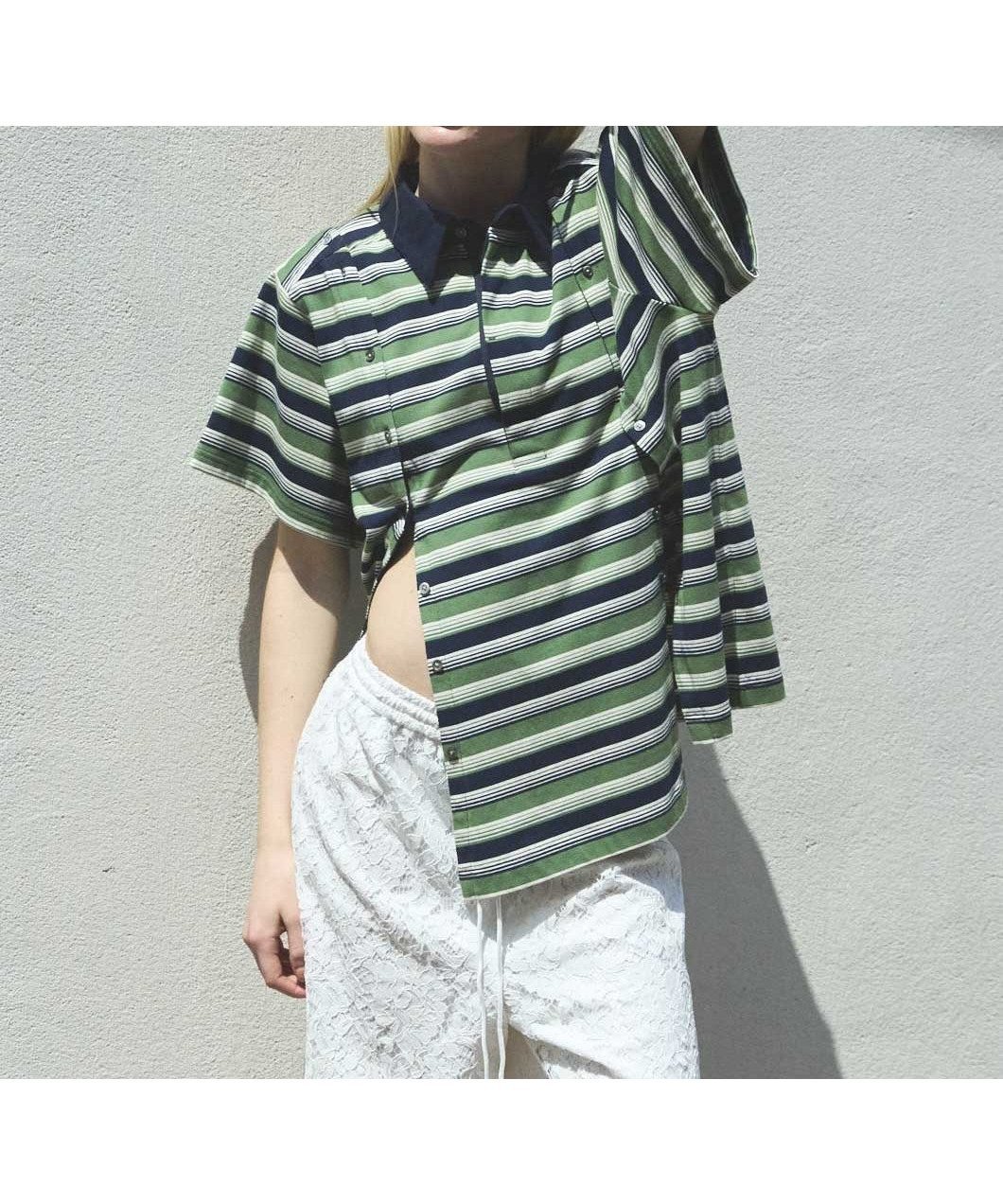 【メゾンスペシャル/MAISON SPECIAL】のMultiway Button Polo Shirt インテリア・キッズ・メンズ・レディースファッション・服の通販 founy(ファニー) 　ファッション　Fashion　レディースファッション　Ladies' Fashion Online　トップス・カットソー　Tops/Tshirt　シャツ/ブラウス　Shirts/Blouses　ポロシャツ　Polo Shirts　シェイプ　Shape　ポロシャツ　Polo Shirt　レース　Race　GRN|ID: prp329100004595348 ipo3291000000032651996
