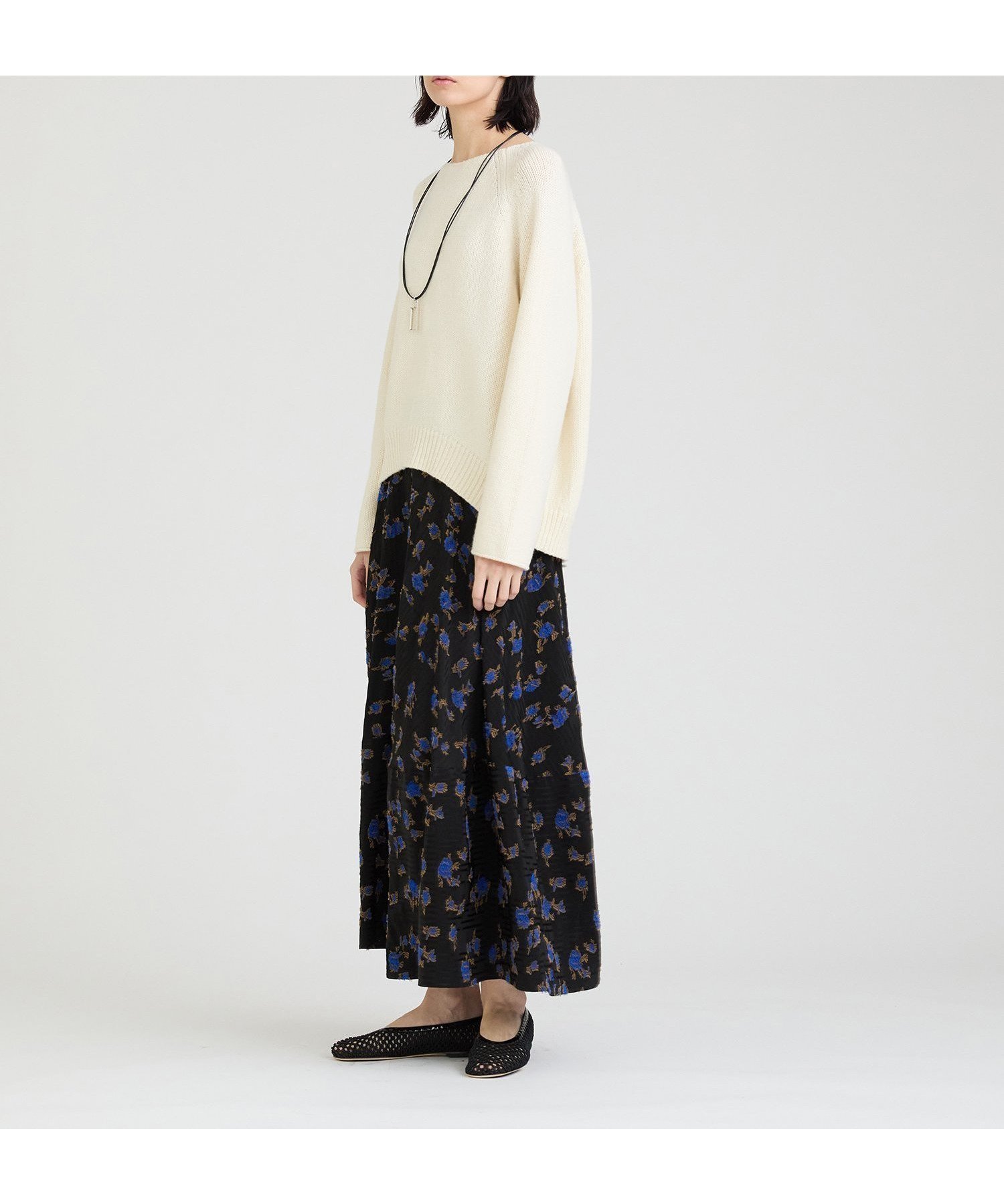 【ハウス オブ ロータス/HOUSE OF LOTUS】のカットジャカードバイヤススカート インテリア・キッズ・メンズ・レディースファッション・服の通販 founy(ファニー) 　ファッション　Fashion　レディースファッション　Ladies' Fashion Online　スカート　Skirt　ジャカード　Jacquard　ストライプ　Stripe　バイアス　Bias　フラワー　Flower　フレア　Flare　ミックス　Mix　モチーフ　Motif　エレガント 上品　Elegant　ブラック|ID: prp329100004595349 ipo3291000000032652000