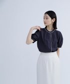 【ナチュラル ビューティー ベーシック/NATURAL BEAUTY BASIC】のリネンライクバイカラーブラウス チャコール1|ID: prp329100004595432 ipo3291000000032652989