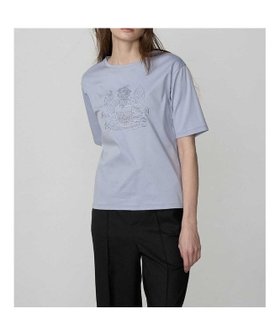 【アクアスキュータム/Aquascutum】のクレスト刺繍5分袖Tシャツ 人気、トレンドファッション・服の通販 founy(ファニー) ファッション Fashion レディースファッション Ladies' Fashion Online トップス・カットソー Tops/Tshirt シャツ/ブラウス Shirts/Blouses ロング / Tシャツ T-Shirts スーピマ Supima |ID:prp329100004595460