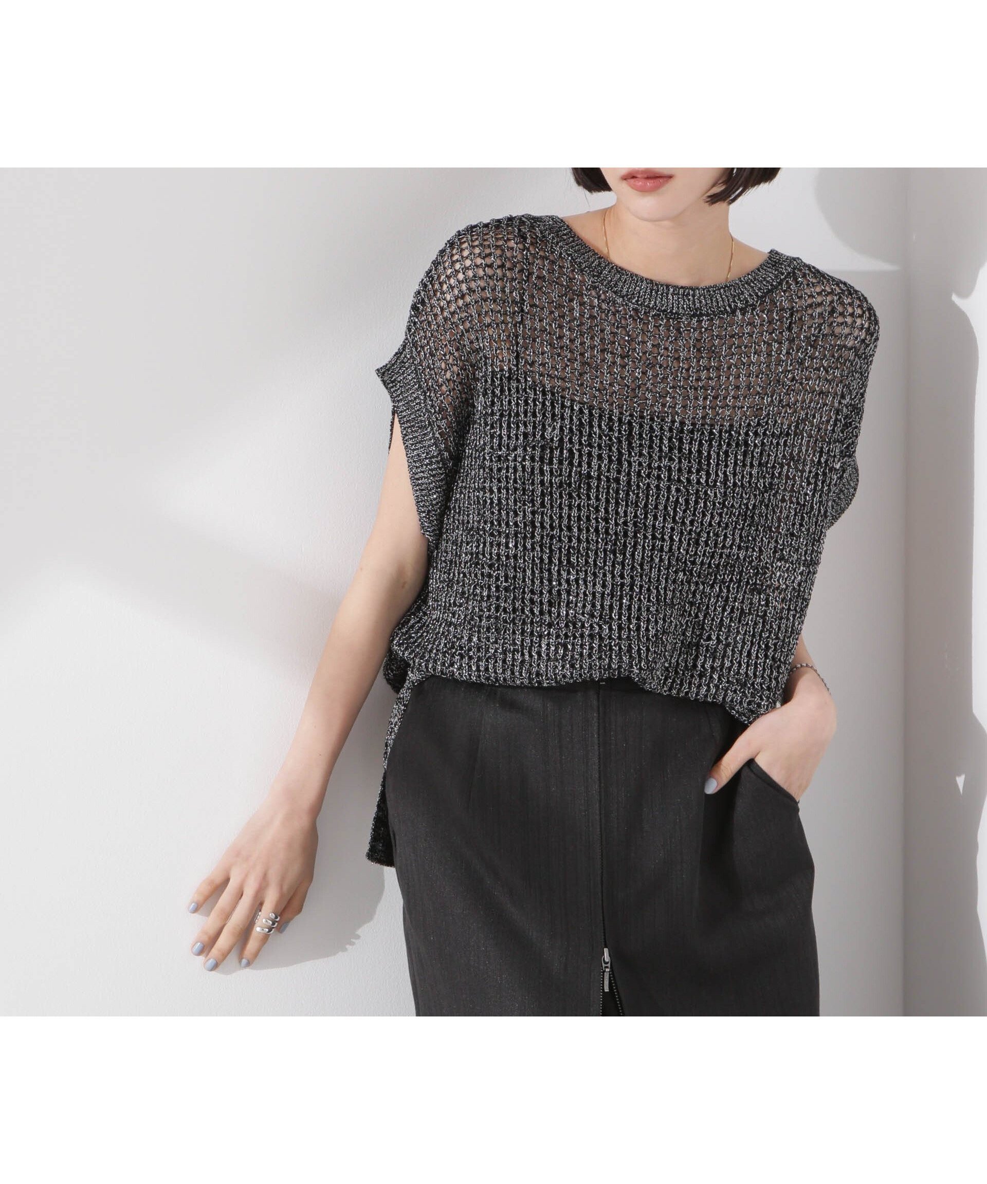 【ナノ ユニバース/nano universe】のラメメッシュノースリーブニット (セットアップ可) 人気、トレンドファッション・服の通販 founy(ファニー) 　ファッション　Fashion　レディースファッション　Ladies' Fashion Online　トップス・カットソー　Tops/Tshirt　ニット　Knit Tops　キャミソール / ノースリーブ　No Sleeves　アクセサリー　Accessories　ウォッシャブル　Washable　春　Spring　キャミソール　Camisole　スリット　Slit　セットアップ　Set Up　タンク　Tank　時計　Clock　メッシュ　Mesh　ワイド　Wide　S/S・春夏　Ss・Spring/Summer　おすすめ　Recommend　夏　Summer　2025年　2025　2025春夏・S/S　Ss,Spring/Summer,2025　 other-1|ID: prp329100004595511 ipo3291000000032653587