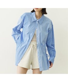 【ミルクフェド/MILKFED.】のSTRIPED SHIRRING SHIRT MILKFED. 人気、トレンドファッション・服の通販 founy(ファニー) ファッション Fashion レディースファッション Ladies' Fashion Online トップス・カットソー Tops/Tshirt シャツ/ブラウス Shirts/Blouses ギャザー Gather ストライプ Stripe ドローコード Draw Cord バランス Balance |ID:prp329100004595519