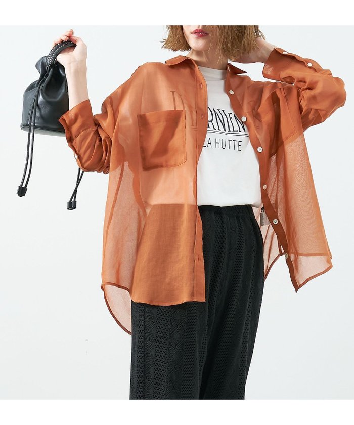 【マイカ ディール/MICA & DEAL】のソフトオーガンジーシャツ インテリア・キッズ・メンズ・レディースファッション・服の通販 founy(ファニー) https://founy.com/ ファッション Fashion レディースファッション Ladies' Fashion Online トップス・カットソー Tops/Tshirt シャツ/ブラウス Shirts/Blouses ベーシック Basic ポケット Pocket おすすめ Recommend 夏 Summer |ID: prp329100004595535 ipo3291000000032653916