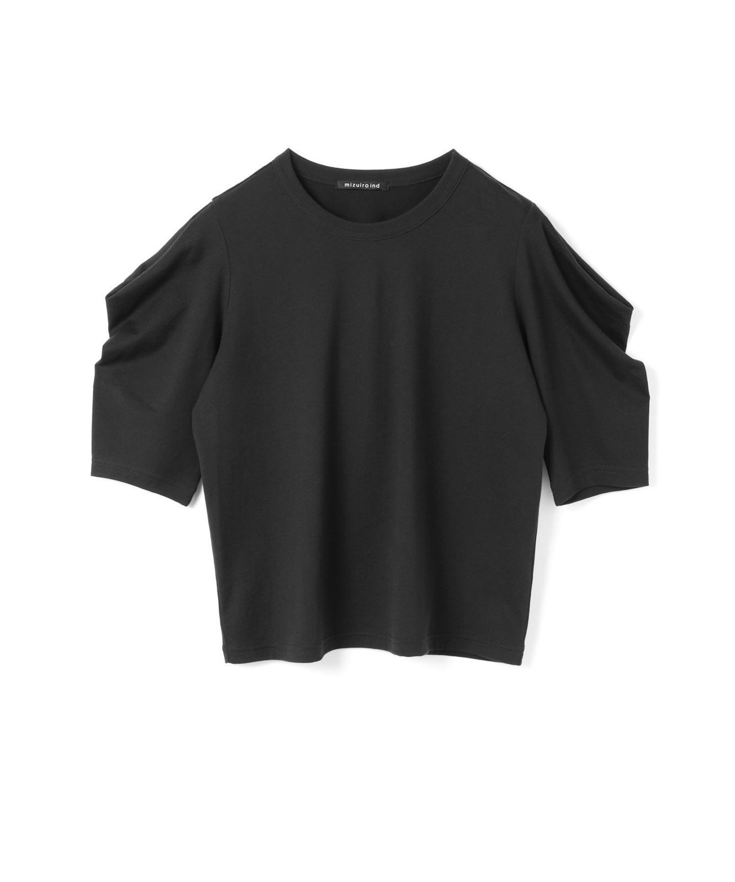 【マーコート/MARcourt】のmizuiro ind ドレープスリーブT インテリア・キッズ・メンズ・レディースファッション・服の通販 founy(ファニー) 　ファッション　Fashion　レディースファッション　Fashion for Women　なめらか　Smooth, Silky Texture　カットソー　Cut and Sewn Top　シルク　Silk, 100% Silk　シンプル　Simple, Minimal　ドレープ　Drape, Draping Fabric　ポケット　Pocket, Pocket Detail　無地　Plain, Solid Color　ブラック|ID: prp329100004595558 ipo3291000000032654206
