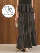 【コカ/COCA】のクロスシャーリングギャザースカート Brown|ID: prp329100004595587 ipo3291000000032654488