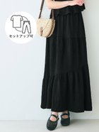【コカ/COCA】のクロスシャーリングギャザースカート Black|ID: prp329100004595587 ipo3291000000032654489