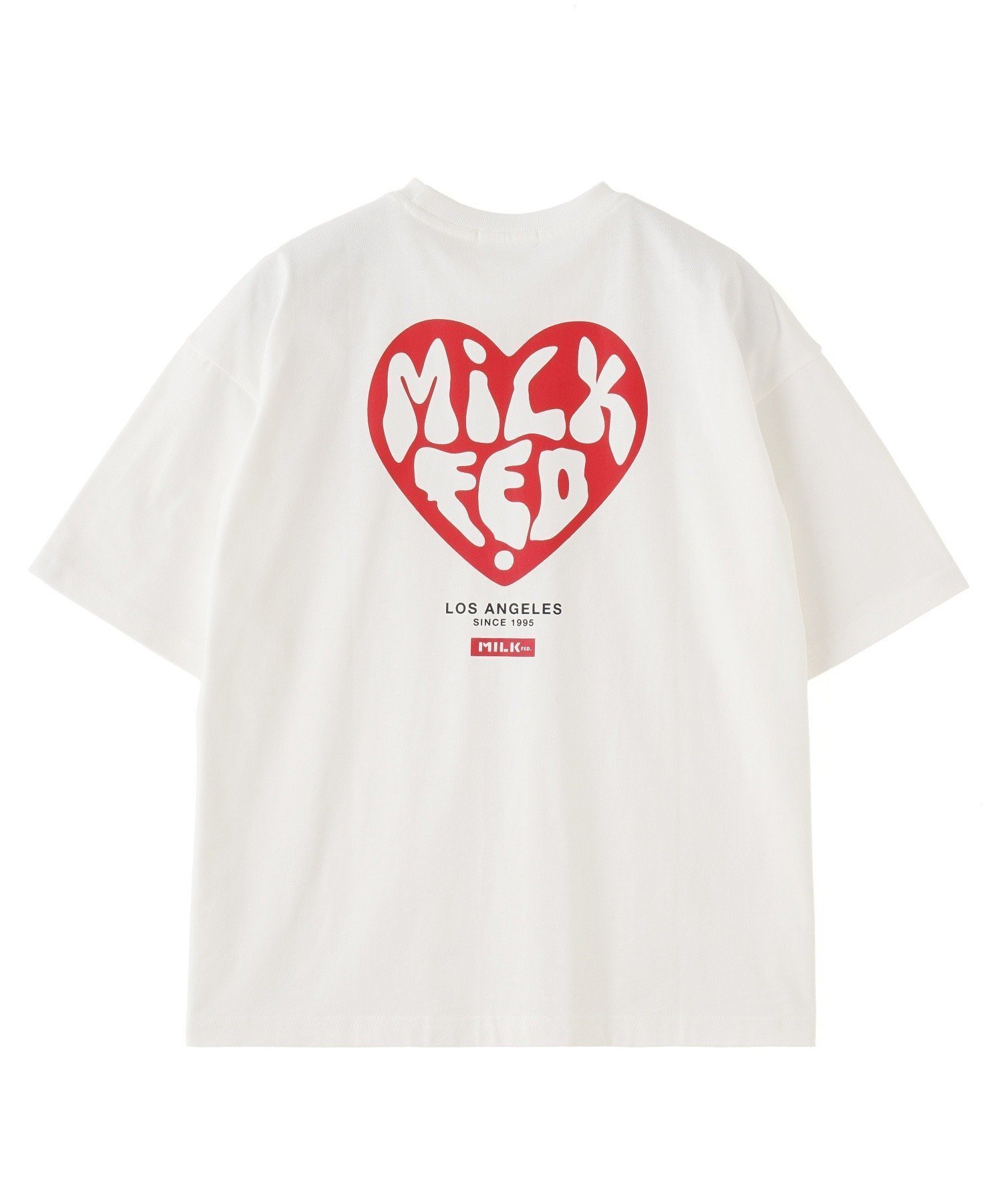 【ミルクフェド/MILKFED.】のMILKFED./HEART LOGO WIDE S/S TEE インテリア・キッズ・メンズ・レディースファッション・服の通販 founy(ファニー) 　ファッション　Fashion　レディースファッション　Ladies' Fashion Online　おすすめ　Recommend　半袖　Short Sleeve　夏　Summer　S/S・春夏　Ss・Spring/Summer　WHITE|ID: prp329100004595588 ipo3291000000032654505