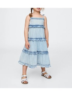 【ギャップ/GAP / KIDS】のラッフルフリル ティアード デニムワンピース (幼児・ベビー) 人気、トレンドファッション・服の通販 founy(ファニー) ファッション Fashion キッズファッション KIDS Children’s Clothing ワンピース Dress/Kids スクエア Square ティアード Tiered デニム Denim ベビー Baby |ID:prp329100004595594