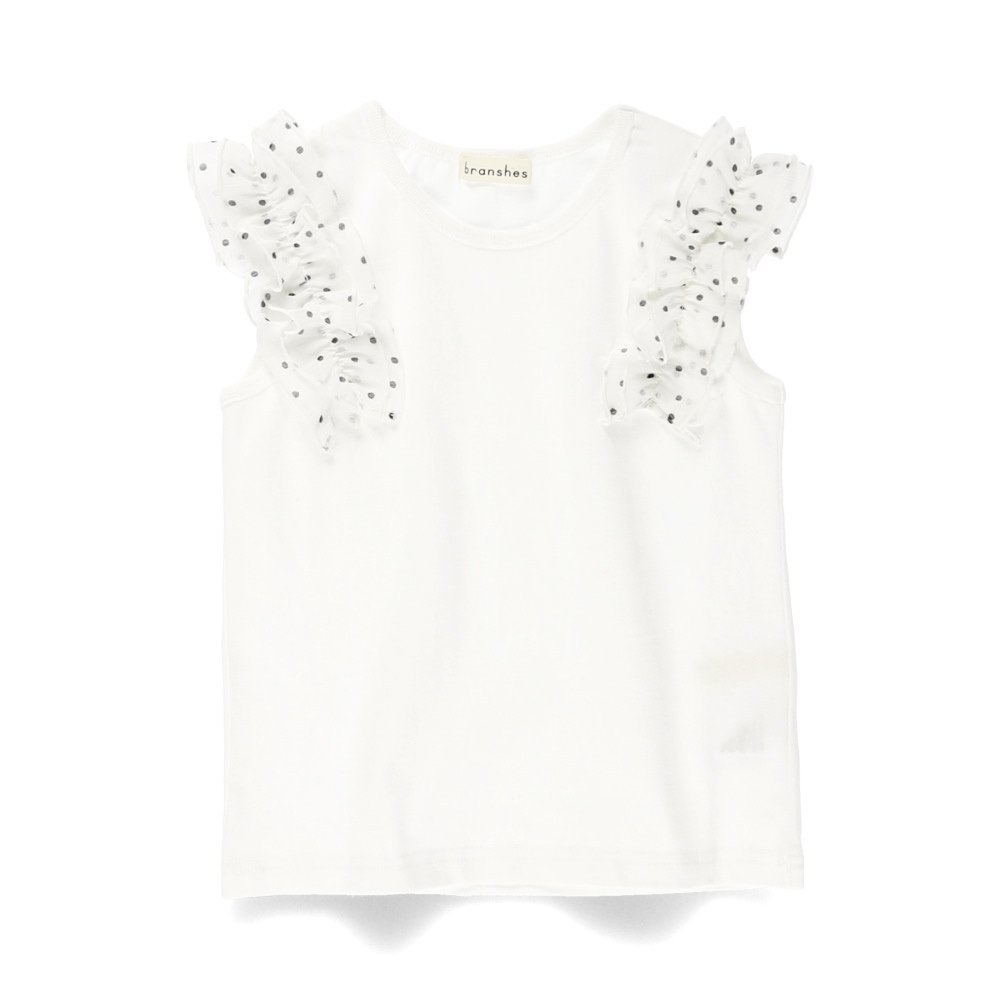 【ブランシェス/branshes / KIDS】の【プチプラ】肩フリルタンクトップ インテリア・キッズ・メンズ・レディースファッション・服の通販 founy(ファニー) 　ファッション　Fashion　キッズファッション　KIDS Children’s Clothing　シフォン　Chiffon　シンプル　Simple　タンク　Tank　デニム　Denim　フリル　Frills　プチプライス・低価格　Affordable　夏　Summer　オフホワイト|ID: prp329100004595609 ipo3291000000032654809