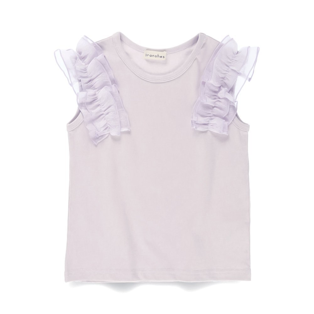 【ブランシェス/branshes / KIDS】の【プチプラ】肩フリルタンクトップ インテリア・キッズ・メンズ・レディースファッション・服の通販 founy(ファニー) 　ファッション　Fashion　キッズファッション　KIDS Children’s Clothing　シフォン　Chiffon　シンプル　Simple　タンク　Tank　デニム　Denim　フリル　Frills　プチプライス・低価格　Affordable　夏　Summer　ラベンダー|ID: prp329100004595609 ipo3291000000032654810