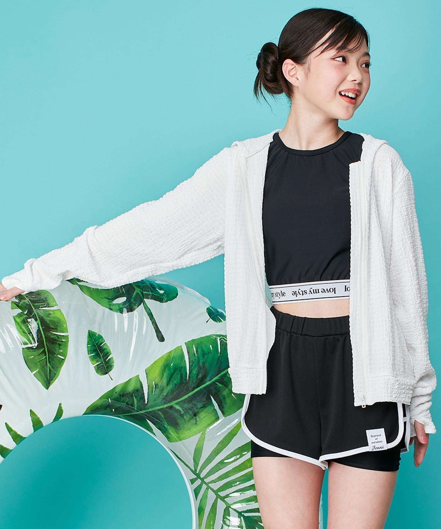 【その他のブランド/Other】の【水陸両用】フード付きラッシュガード インテリア・キッズ・メンズ・レディースファッション・服の通販 founy(ファニー) 　ファッション　Fashion　キッズファッション　Fashion for Kids　おすすめ　Recommended / Our Picks　コンパクト　Compact, Small Size　シンプル　Simple, Minimal　ポケット　Pocket, Pocket Detail　オフホワイト|ID: prp329100004595644 ipo3291000000032741194