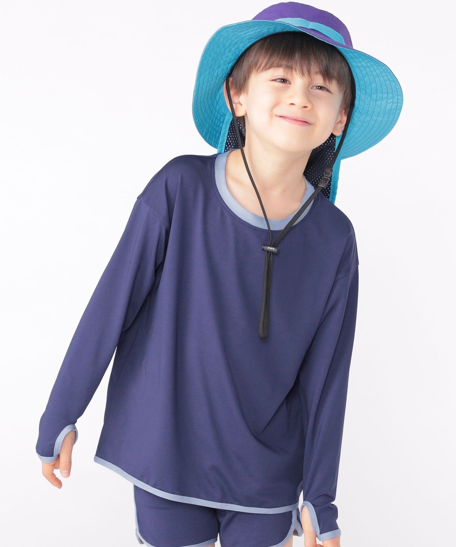 【シップス/SHIPS / KIDS】のSHIPS KIDS 90~130cm / 無地 ラッシュガード インテリア・キッズ・メンズ・レディースファッション・服の通販 founy(ファニー) 　ファッション　Fashion　キッズファッション　KIDS Children’s Clothing　おすすめ　Recommend　シンプル　Simple　セパレート　Separate　無地　Plain Color　ネイビー|ID: prp329100004595645 ipo3291000000032655202