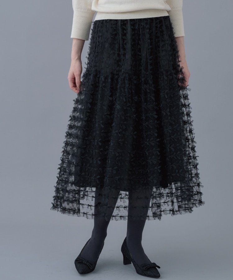 【クチュール ブローチ/Couture Brooch】の【ふんわり揺れるフェミニンスカート】リボンチュールティアードスカート 人気、トレンドファッション・服の通販 founy(ファニー) 　雑誌掲載アイテム　Magazine Items　ファッション雑誌　Fashion Magazines　ビジンヒャッカ　美人百花　キャンキャン　CanCam　ファッション　Fashion　レディースファッション　Ladies' Fashion Online　スカート　Skirt　ティアードスカート　Tiered Skirts　12月号　December Issue　サテン　Satin　ティアードスカート　Tiered Skirt　トレンド　Trend　フェミニン　Feminine　楽ちん　Easy　雑誌　Magazine　 other-1|ID: prp329100004595692 ipo3291000000032655740