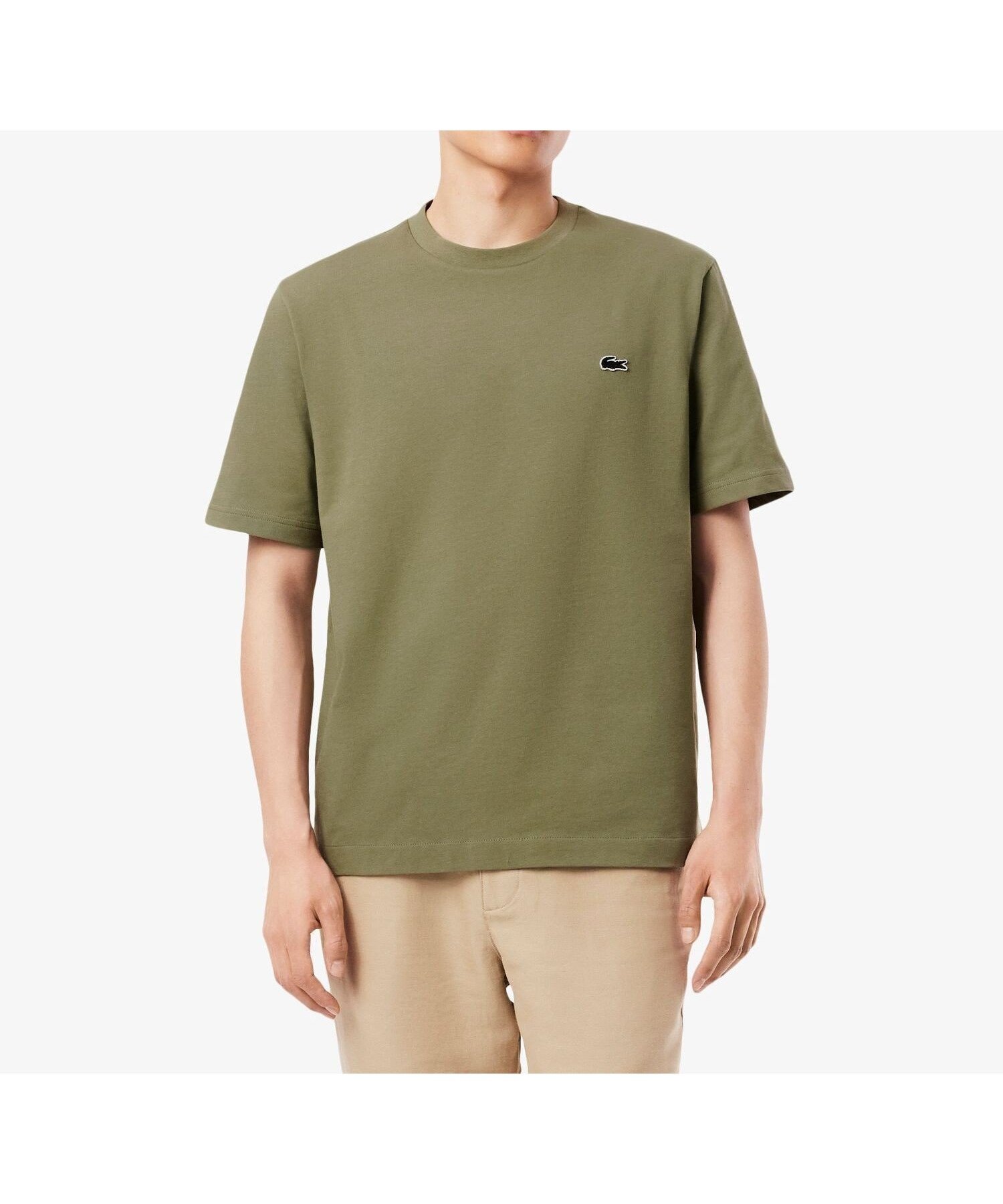 【ラコステ/LACOSTE / MEN】のヘビーウェイト オーバーサイズバックプリントベーシック半袖Tシャツ インテリア・キッズ・メンズ・レディースファッション・服の通販 founy(ファニー) 　ファッション　Fashion　メンズファッション　Men's Style Online　フィット　Fit　プリント　Print　ベーシック　Basic　ルーズ　Loose　ワンポイント　One Point　半袖　Short Sleeve　定番　Standard　カーキ|ID: prp329100004595718 ipo3291000000032656111