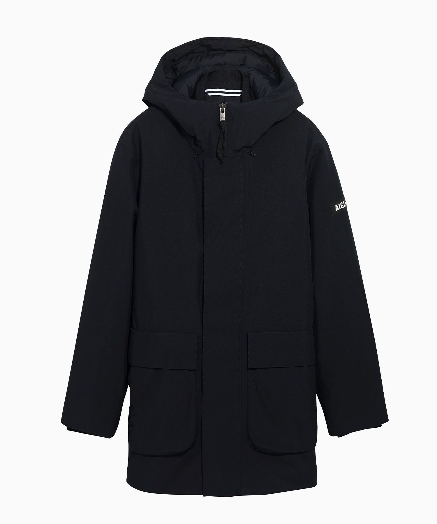 【エーグル/AIGLE / MEN】のGORE-TEX 透湿防水 防風 2レイヤー インサレーションフーデッドダウンジャケット インテリア・キッズ・メンズ・レディースファッション・服の通販 founy(ファニー) 　ファッション　Fashion　メンズファッション　Fashion for Men　アウトドア　Outdoor Clothing　ジップ　Zip, Zipper　ジャケット　Jacket, Outerwear　ダウン　Down, Puffer　ダブル　Double, Double-Breasted　ドローコード　Drawcord, Drawstring Cord　ビジネス 仕事 通勤　Business / Work / Commuting　フィット　Fit, Slim Fit　フラップ　Flap, Flap Pocket　ポケット　Pocket, Pocket Detail　レギュラー　Regular, Standard Fit　ロング　Long, Long-Length　冬　Winter / This Winter　ブラック|ID: prp329100004595720 ipo3291000000032729886