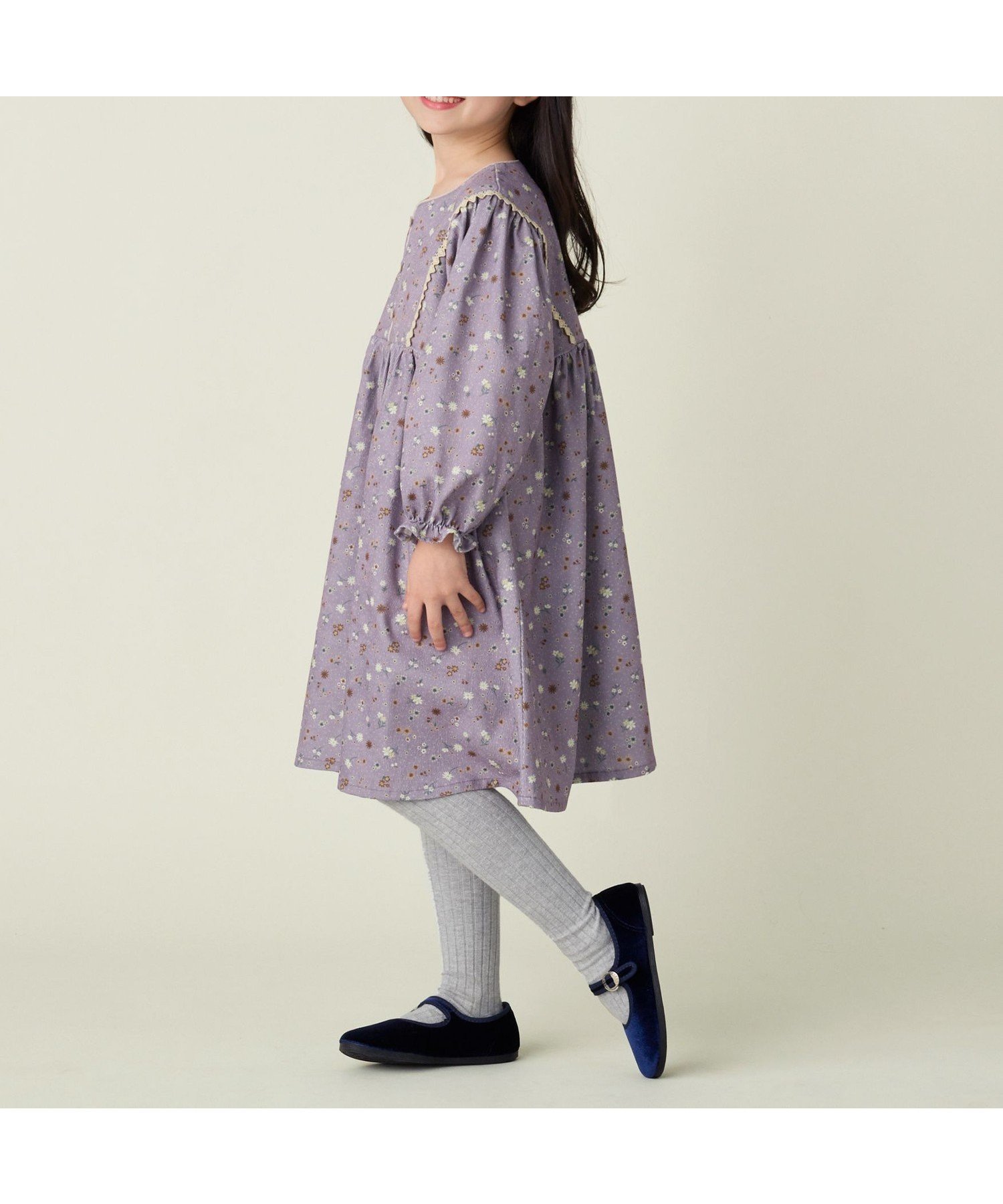 【ビームス/BEAMS / KIDS】のフラワー コーデュロイ ワンピース(90~150cm) 人気、トレンドファッション・服の通販 founy(ファニー) 　ファッション　Fashion　キッズファッション　Fashion for Kids　ワンピース　Dresses　コーデュロイ　Corduroy, Cord Fabric　フラワー　Flower, Floral　フレア　Flare, Flared　レース　Lace, Lace Fabric　A/W・秋冬　Autumn/Winter　 other-1|ID: prp329100004595741 ipo3291000000033493262