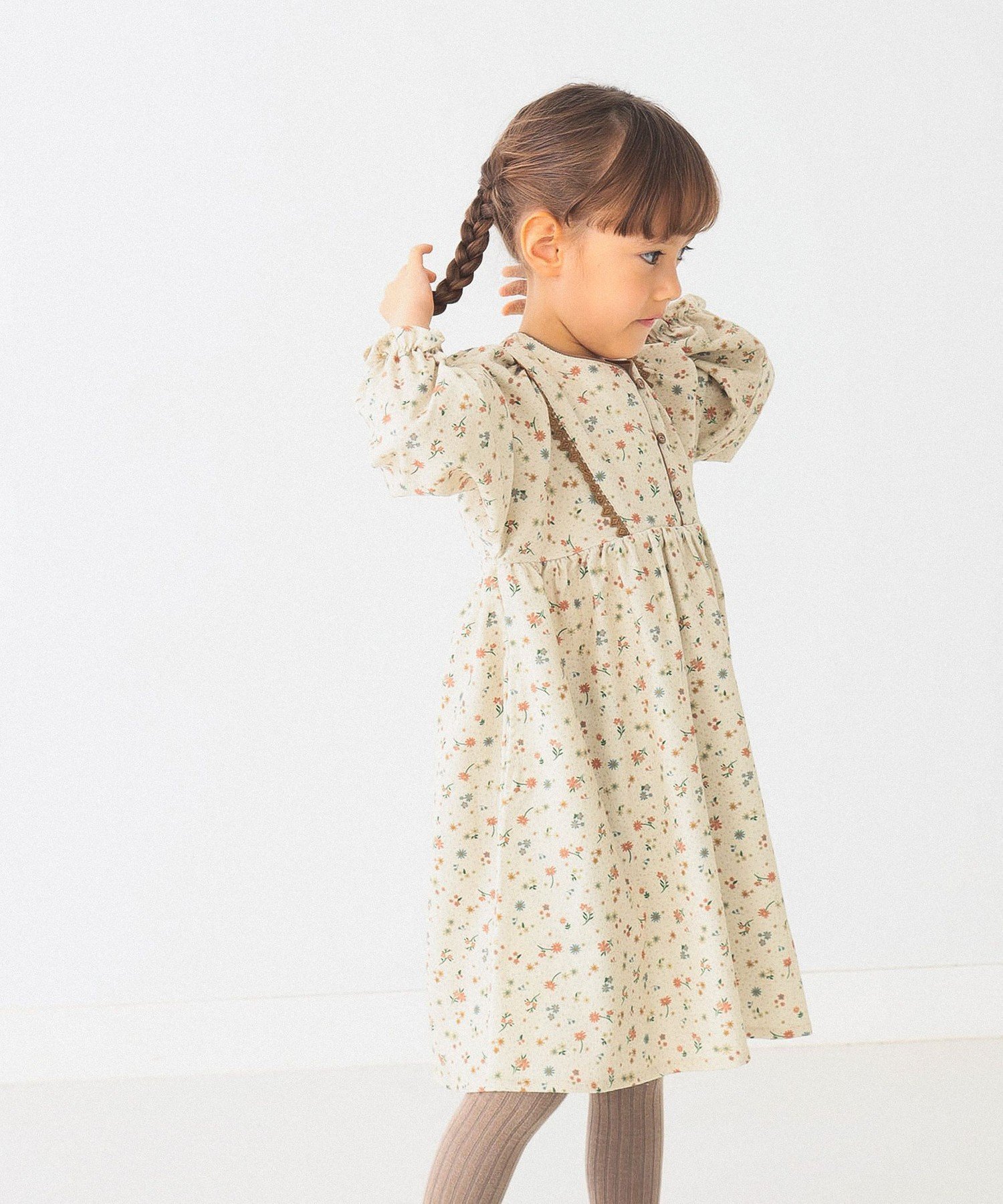 【ビームス/BEAMS / KIDS】のフラワー コーデュロイ ワンピース(90~150cm) インテリア・キッズ・メンズ・レディースファッション・服の通販 founy(ファニー) 　ファッション　Fashion　キッズファッション　Fashion for Kids　ワンピース　Dresses　コーデュロイ　Corduroy, Cord Fabric　フラワー　Flower, Floral　フレア　Flare, Flared　レース　Lace, Lace Fabric　A/W・秋冬　Autumn/Winter　IVORY|ID: prp329100004595741 ipo3291000000033493268