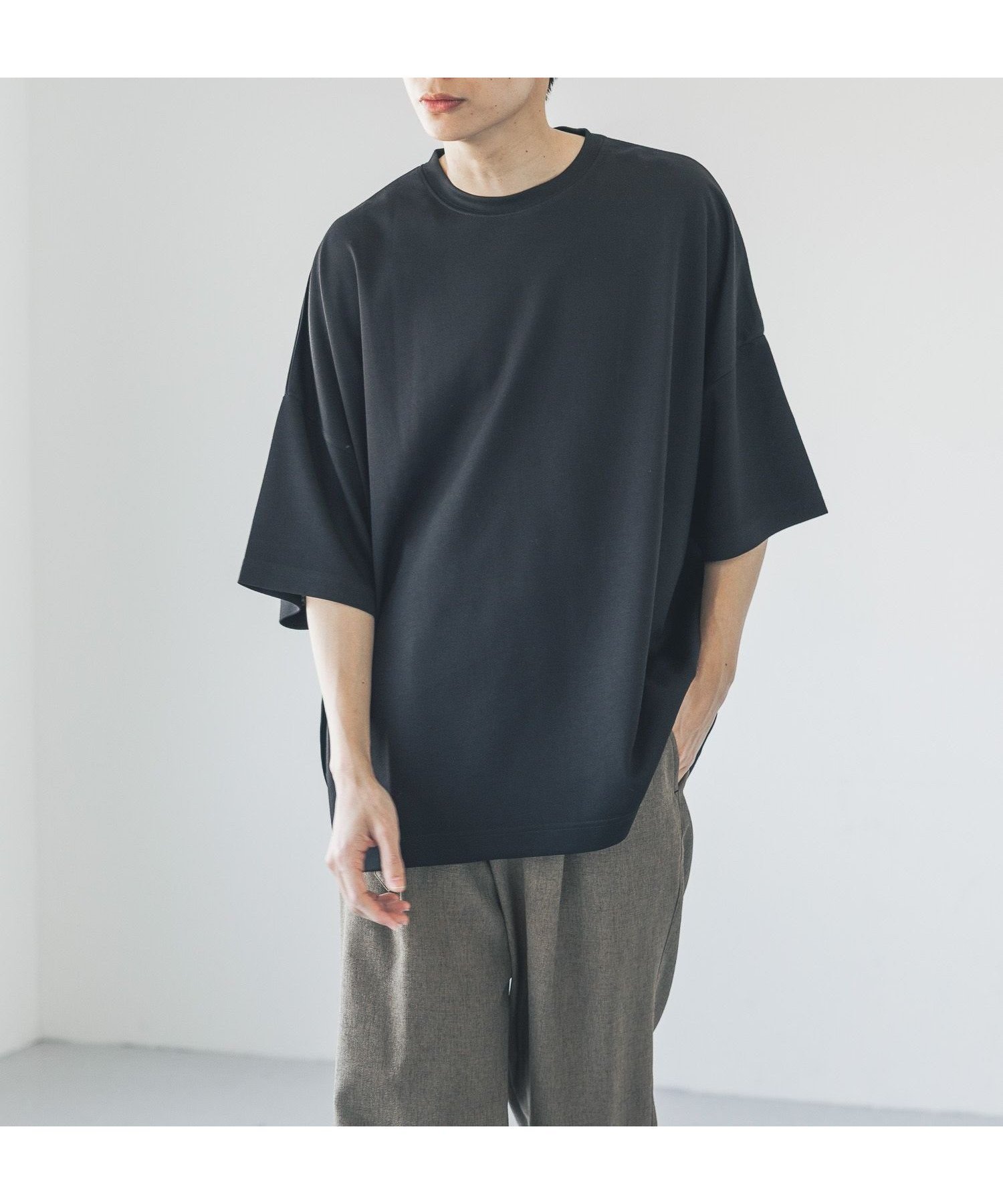 【ローリーズファーム/LOWRYS FARM】の【UNISEX】TRPUドルマンTシャツSS インテリア・キッズ・メンズ・レディースファッション・服の通販 founy(ファニー) 　ファッション　Fashion　レディースファッション　Ladies' Fashion Online　トップス・カットソー　Tops/Tshirt　シャツ/ブラウス　Shirts/Blouses　ロング / Tシャツ　T-Shirts　ユニセックス　Unisex　シンプル　Simple　トレンド　Trend　ブラック09|ID: prp329100004595742 ipo3291000000032656414