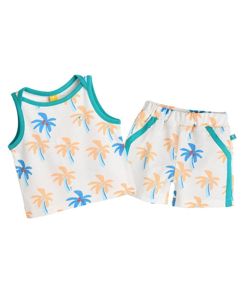 【モイモルン/moimoln / KIDS】の【セットアップ】サマーオーシャントップス パンツ インテリア・キッズ・メンズ・レディースファッション・服の通販 founy(ファニー) 　ファッション　Fashion　キッズファッション　KIDS Children’s Clothing　トップス・カットソー　Tops/Tees/Kids　ボトムス　Bottoms/Kids　セットアップ　Setup/Kids　トップス　Tops　グラフィック　Graphic　セットアップ　Set Up　ノースリーブ　No Sleeve　夏　Summer　アイボリー|ID: prp329100004595747 ipo3291000000032656475