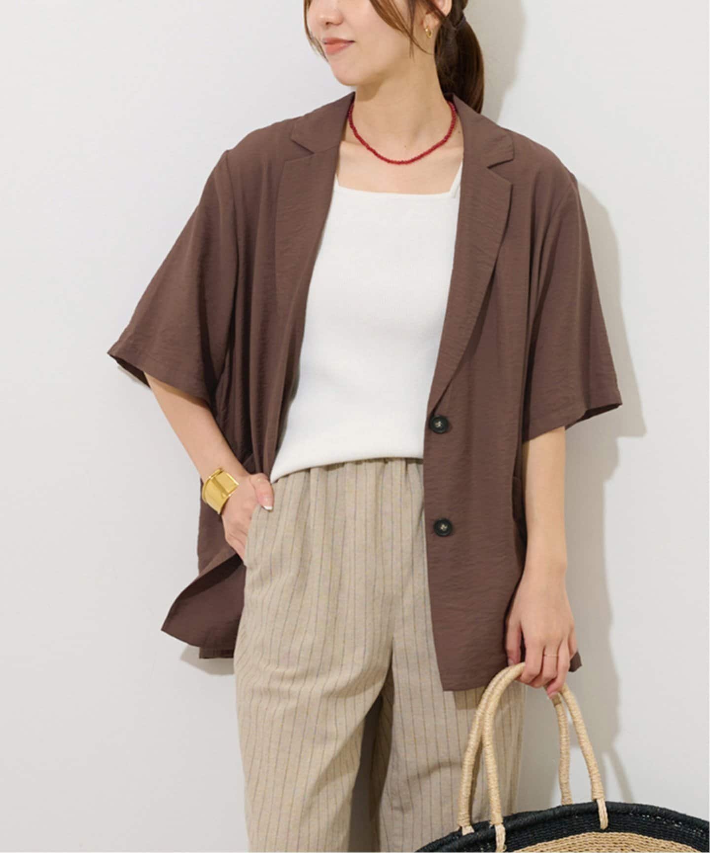 【ジャーナルスタンダード レリューム/JOURNAL STANDARD relume】のシアーハーフスリーブジャケット インテリア・キッズ・メンズ・レディースファッション・服の通販 founy(ファニー) 　ファッション　Fashion　レディースファッション　Fashion for Women　アウター　Coat / Outerwear Collection　レディースジャケット・軽アウター　Jackets　2025年　2025　2025-2026秋冬・A/W　Autumn/Winter 2025–26 AW25–26　トレンド　Trend, Trending Now　ブラウン|ID: prp329100004595756 ipo3291000000032656600