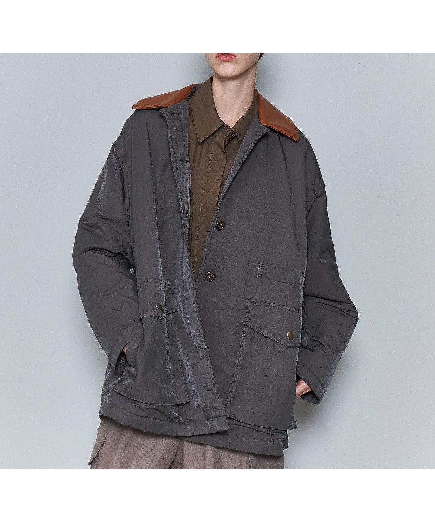 【その他のブランド/Other】の6(ROKU) ナイロン レザーカラー コート インテリア・キッズ・メンズ・レディースファッション・服の通販 founy(ファニー) 　ファッション　Fashion　レディースファッション　Fashion for Women　アウター　Coat / Outerwear Collection　コート・ロングコート・ピーコート　Long Coats, Peacoats & More　エレガント 上品　Elegant　トレンド　Trend, Trending Now　冬　Winter / This Winter　OLIVE|ID: prp329100004595761 ipo3291000000032656636