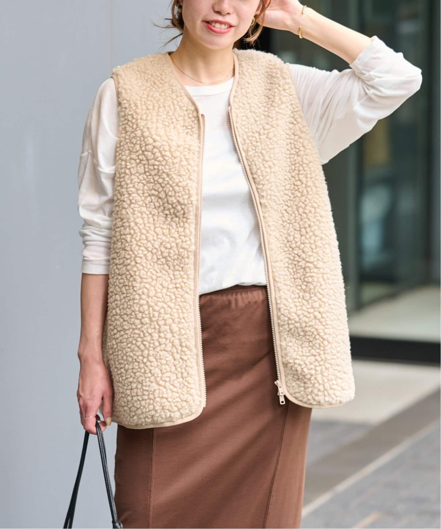 【ジャーナルスタンダード レリューム/JOURNAL STANDARD relume】の《追加 》【Champion/チャンピオン】*RELUME BOA FLEECE VEST ベスト インテリア・キッズ・メンズ・レディースファッション・服の通販 founy(ファニー) 　ファッション　Fashion　レディースファッション　Fashion for Women　アウター　Coat / Outerwear Collection　トップス・カットソー　Cut & Sew Tops　ベスト&ジレ / 重ね着スタイル　Vests & Gilets　2025年　2025　2025-2026秋冬・A/W　Autumn/Winter 2025–26 AW25–26　ベスト　Vest, Waistcoat　ベージュ|ID: prp329100004595765 ipo3291000000032656679