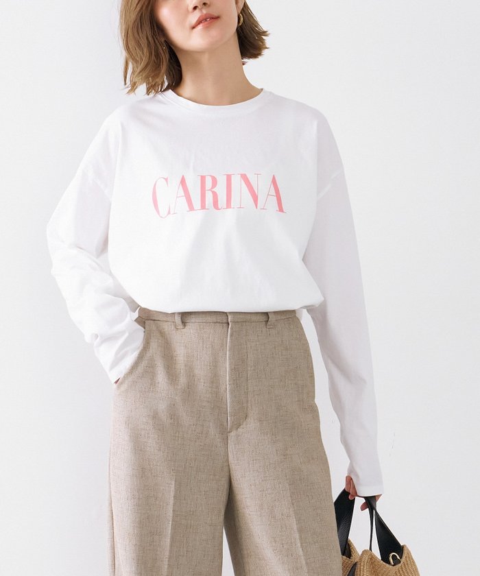 【マイカ ディール/MICA & DEAL】のCARINA ロゴロングT-shirt インテリア・キッズ・メンズ・レディースファッション・服の通販 founy(ファニー) https://founy.com/ ファッション Fashion レディースファッション Ladies' Fashion Online トップス・カットソー Tops/Tshirt シャツ/ブラウス Shirts/Blouses ロング / Tシャツ T-Shirts 春 Spring 秋 Autumn/Fall シルク Silk 人気 Popularity ロング Long |ID: prp329100004595773 ipo3291000000032656723