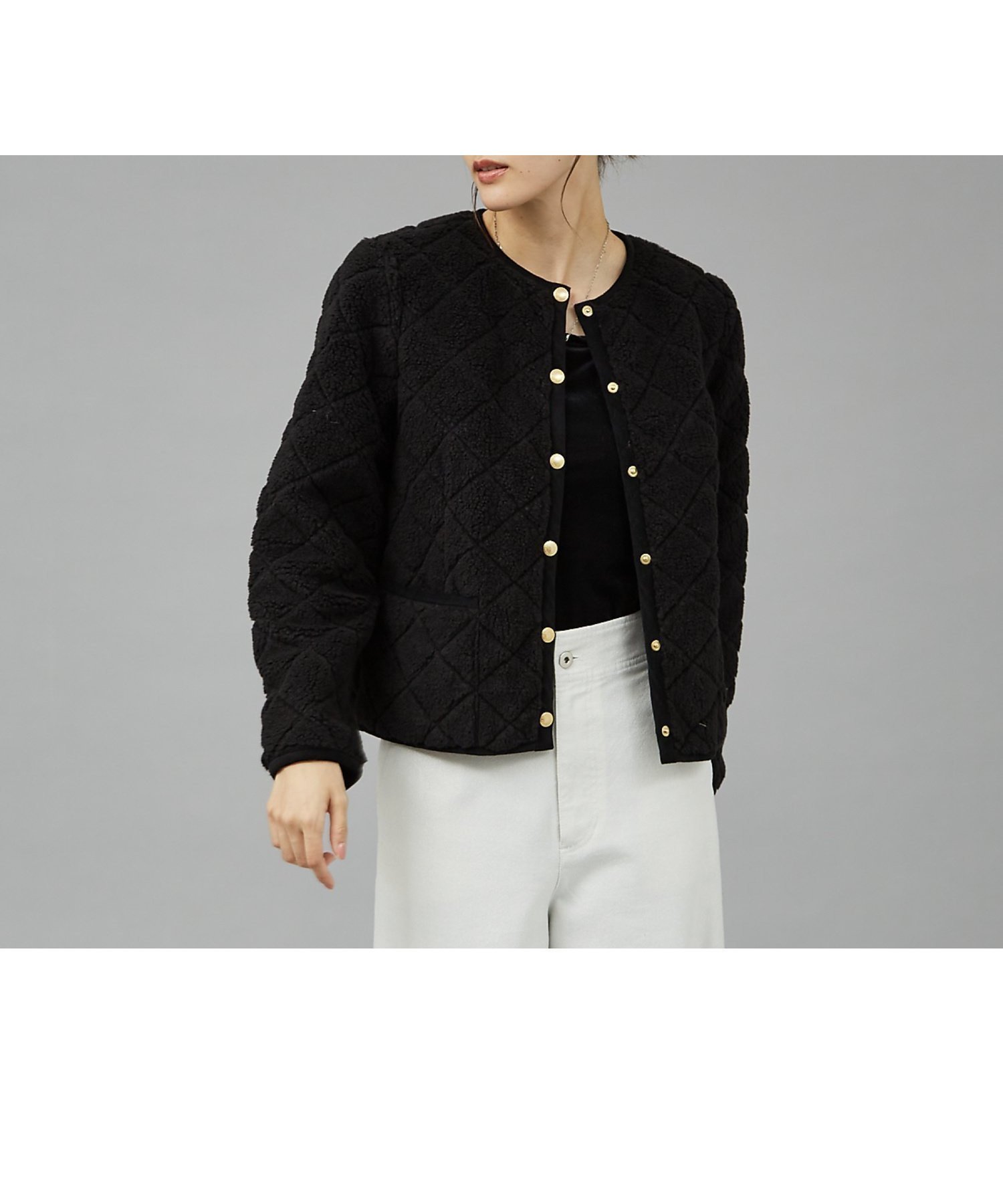 【カリテ/qualite】の【TRADITIONAL WEATHERWEAR】キルティングボアブルゾン インテリア・キッズ・メンズ・レディースファッション・服の通販 founy(ファニー) 　ファッション　Fashion　レディースファッション　Ladies' Fashion Online　アウター　Coat Outerwear　ブルゾン　Blouson/Jackets　キルティング　Quilting　コレクション　Collection　シンプル　Simple　ブルゾン　Blouson　リラックス　Relax　ブラック|ID: prp329100004595777 ipo3291000000032656758
