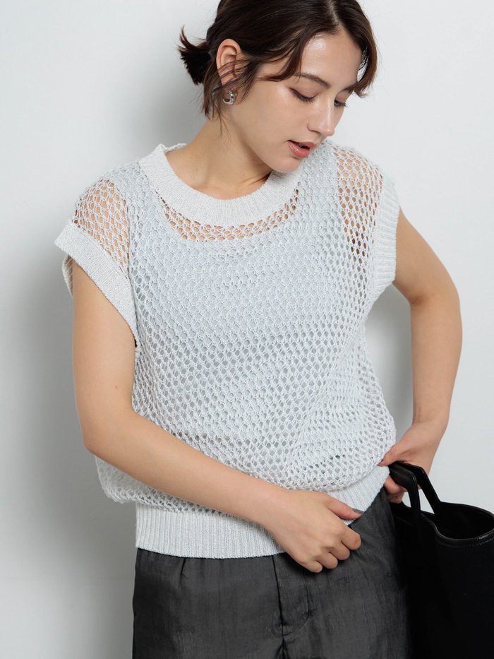 【テチチ/Te chichi】のラメメッシュニットベスト インテリア・キッズ・メンズ・レディースファッション・服の通販 founy(ファニー) https://founy.com/ ファッション Fashion レディースファッション Fashion for Women アウター Coat / Outerwear Collection トップス・カットソー Cut & Sew Tops ニット Knit Tops & Sweaters ベスト&ジレ / 重ね着スタイル Vests & Gilets シンプル Simple, Minimal ベスト Vest, Waistcoat メッシュ Mesh, Net Fabric |ID: prp329100004595791 ipo3291000000032656891