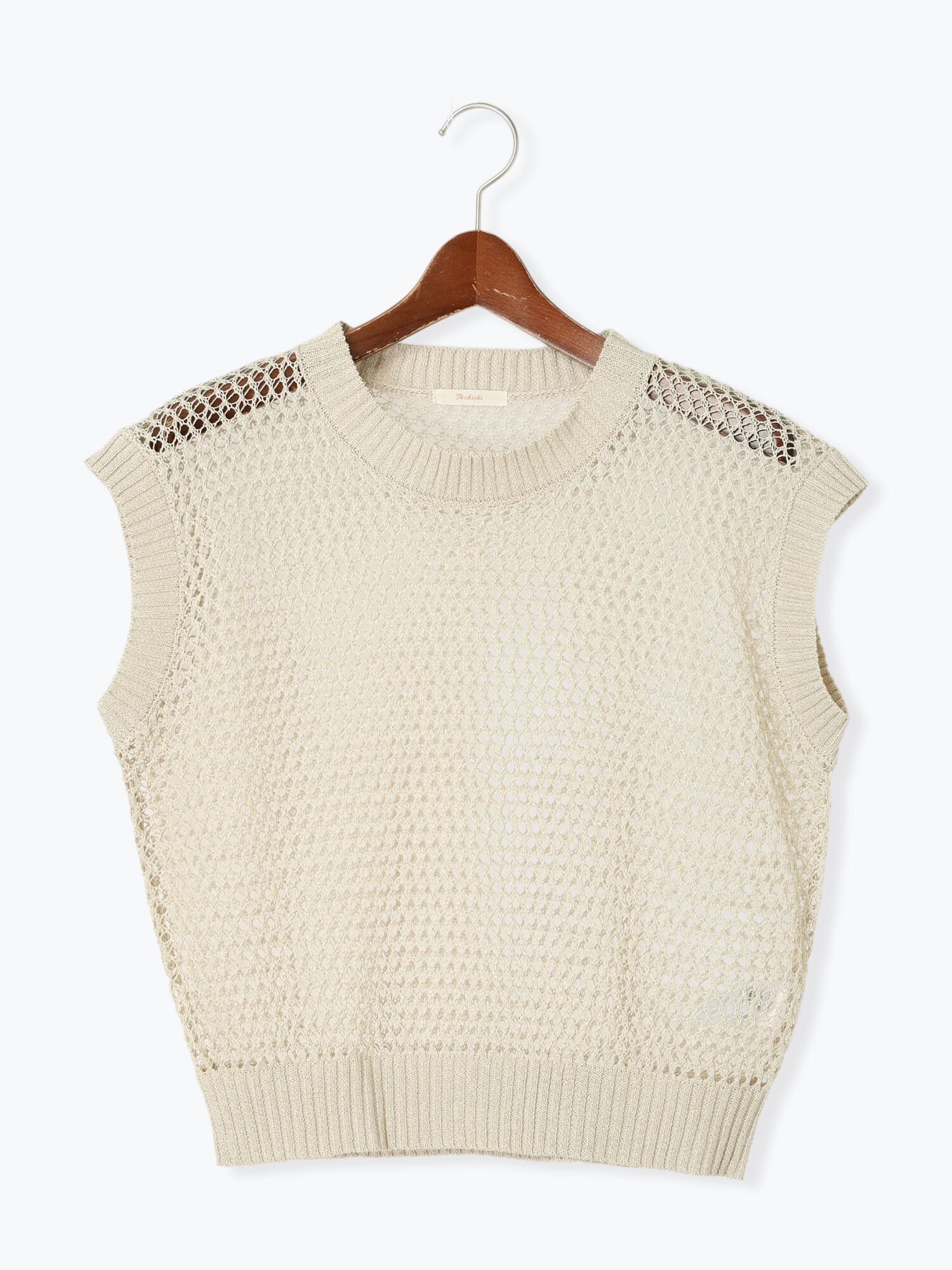 【テチチ/Te chichi】のラメメッシュニットベスト インテリア・キッズ・メンズ・レディースファッション・服の通販 founy(ファニー) 　ファッション　Fashion　レディースファッション　Fashion for Women　アウター　Coat / Outerwear Collection　トップス・カットソー　Cut & Sew Tops　ニット　Knit Tops & Sweaters　ベスト&ジレ / 重ね着スタイル　Vests & Gilets　シンプル　Simple, Minimal　ベスト　Vest, Waistcoat　メッシュ　Mesh, Net Fabric　ゴールド|ID: prp329100004595791 ipo3291000000032656894