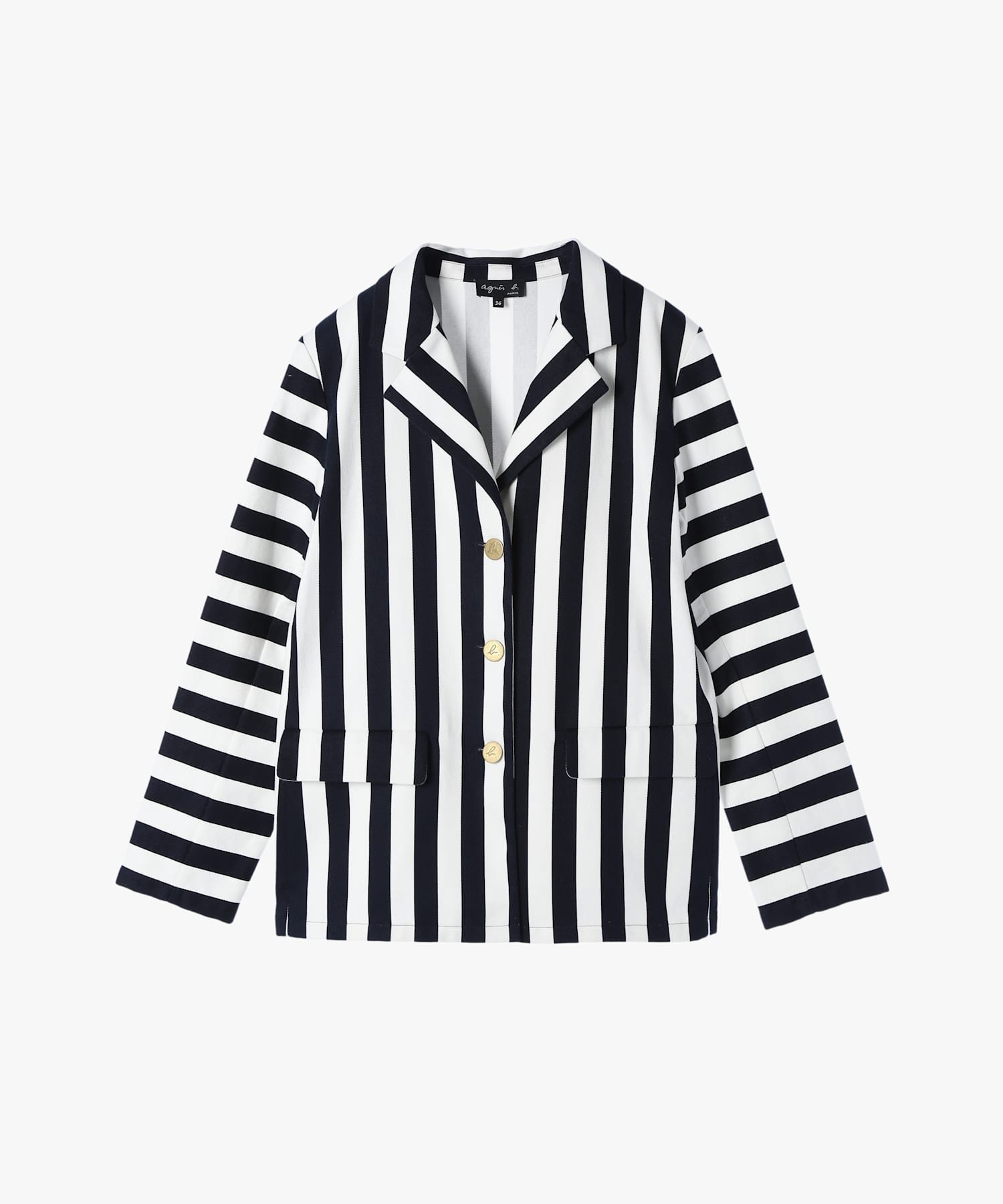 【アニエスベー ファム/agnes b. FEMME】のストライプジャケット 人気、トレンドファッション・服の通販 founy(ファニー) 　ファッション　Fashion　レディースファッション　Fashion for Women　アウター　Coat / Outerwear Collection　レディースジャケット・軽アウター　Jackets　クラシカル　Classical, Vintage-Inspired　ジャケット　Jacket, Outerwear　ストライプ　Stripe, Striped Pattern　バランス　Balance, Style Balance　フロント　Front, Front Design　レギュラー　Regular, Standard Fit　エレガント 上品　Elegant　 other-1|ID: prp329100004595810 ipo3291000000032657062