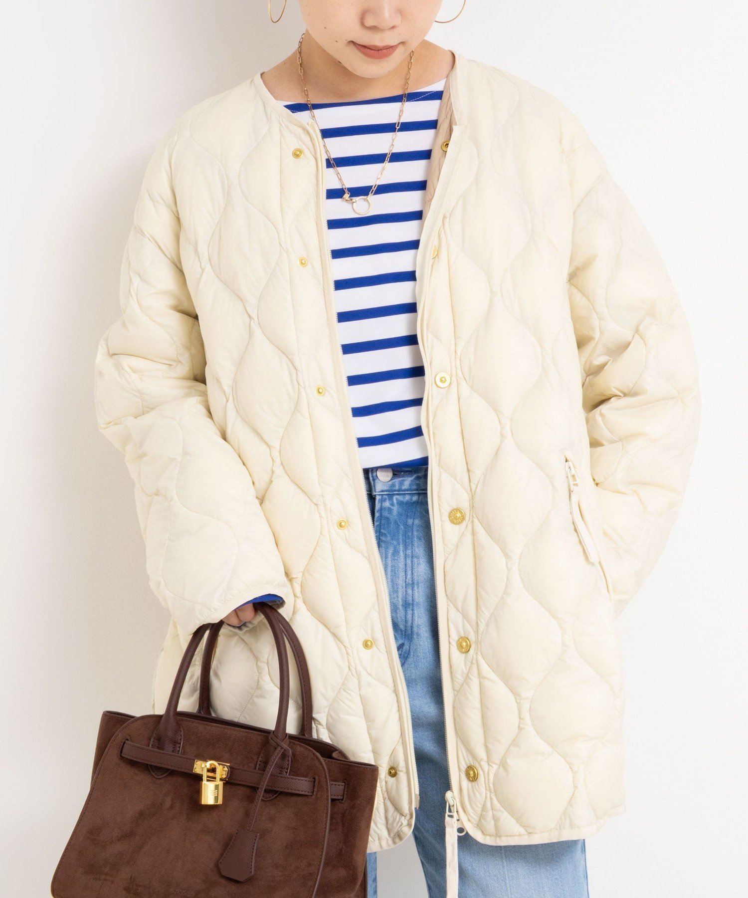【ノーリーズ/NOLLEY'S】の【WEB限定】【TAION/タイオン】別注M65ミドル丈ダウン インテリア・キッズ・メンズ・レディースファッション・服の通販 founy(ファニー) 　ファッション　Fashion　レディースファッション　Fashion for Women　2025年　2025　2025-2026秋冬・A/W　Autumn/Winter 2025–26 AW25–26　インナー　Innerwear　ダウン　Down, Puffer　フロント　Front, Front Design　ミドル　Middle Length, Mid Height　ロング　Long, Long-Length　エレガント 上品　Elegant　別注　Limited Edition, Custom Order　オフホワイト|ID: prp329100004595818 ipo3291000000033592858