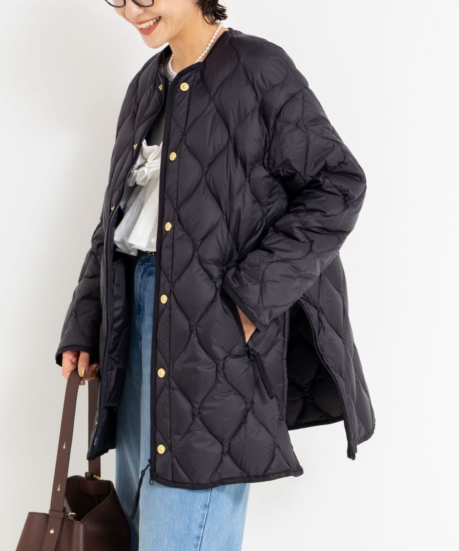 【ノーリーズ/NOLLEY'S】の【WEB限定】【TAION/タイオン】別注M65ミドル丈ダウン インテリア・キッズ・メンズ・レディースファッション・服の通販 founy(ファニー) 　ファッション　Fashion　レディースファッション　Fashion for Women　2025年　2025　2025-2026秋冬・A/W　Autumn/Winter 2025–26 AW25–26　インナー　Innerwear　ダウン　Down, Puffer　フロント　Front, Front Design　ミドル　Middle Length, Mid Height　ロング　Long, Long-Length　エレガント 上品　Elegant　別注　Limited Edition, Custom Order　ブラック|ID: prp329100004595818 ipo3291000000033592860