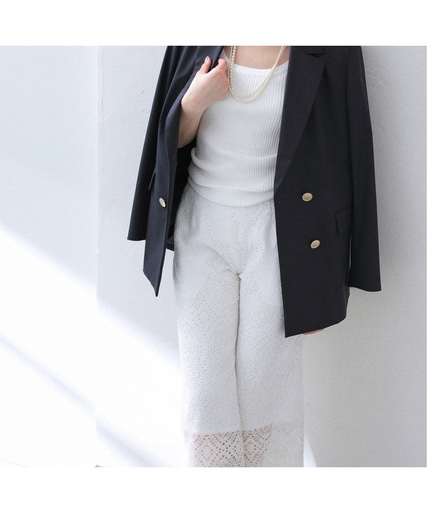 【ラ トータリテ/La TOTALITE】のT/Rダブルブレストジャケット インテリア・キッズ・メンズ・レディースファッション・服の通販 founy(ファニー) 　ファッション　Fashion　レディースファッション　Fashion for Women　アウター　Coat / Outerwear Collection　レディースジャケット・軽アウター　Jackets　2025年　2025　2025春夏・S/S　Spring/Summer 2025 SS25　カットソー　Cut and Sewn Top　シンプル　Simple, Minimal　ジャケット　Jacket, Outerwear　セレモニー　Ceremony　タイトスカート　Pencil Skirt, Tight Skirt　デニム　Denim, Jeans Material　ブローチ　Brooch, Pin Brooch　今季　This Season, Current Season　定番　Standard, Basic Item　ビジネス 仕事 通勤　Business / Work / Commuting　ネイビー|ID: prp329100004595850 ipo3291000000032657305
