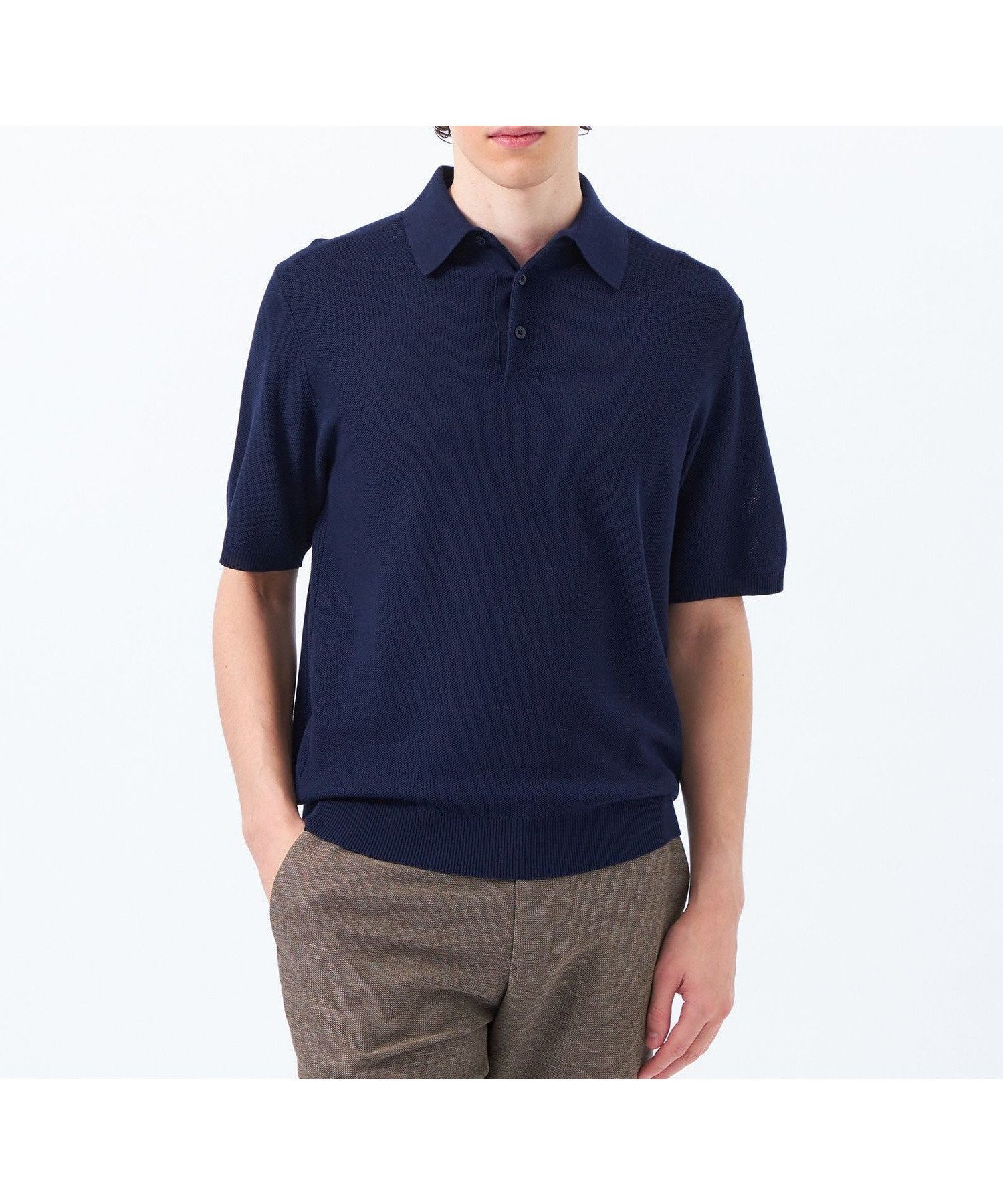 【マッキントッシュ フィロソフィー/MACKINTOSH PHILOSOPHY / MEN】のフラッフィーニット 半袖ニットポロ インテリア・キッズ・メンズ・レディースファッション・服の通販 founy(ファニー) 　ファッション　Fashion　メンズファッション　Men's Style Online　おすすめ　Recommend　インナー　Inner　ウォッシャブル　Washable　シルケット　Mercerization　ジャケット　Jacket　エレガント 上品　Elegant　半袖　Short Sleeve　夏　Summer　春　Spring　ネイビー|ID: prp329100004595880 ipo3291000000032657631