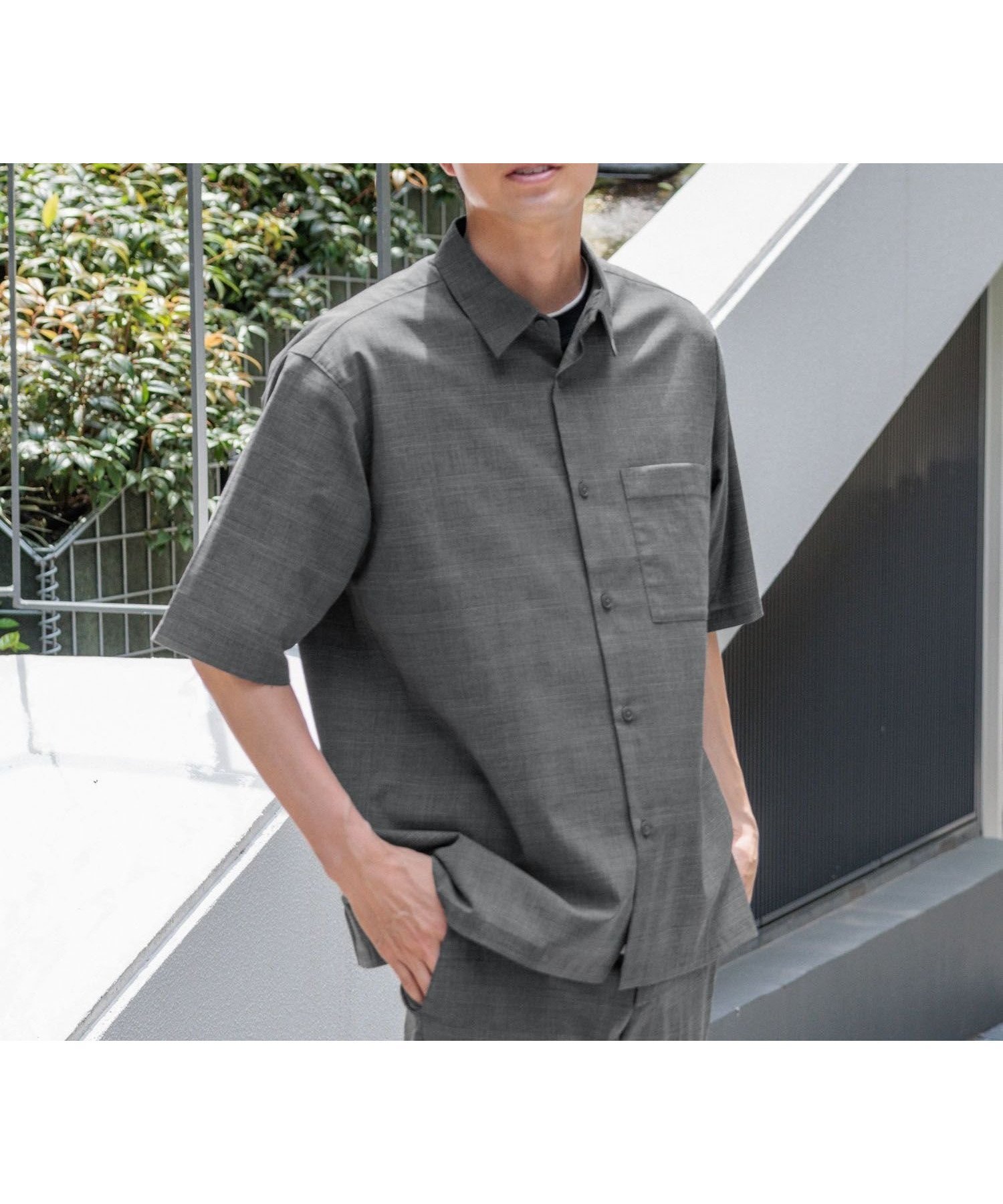 【グローバルワーク/GLOBAL WORK / MEN】のアーバンシャツAIR/5分袖/288177 インテリア・キッズ・メンズ・レディースファッション・服の通販 founy(ファニー) 　ファッション　Fashion　メンズファッション　Men's Style Online　おすすめ　Recommend　サマー　Summer　ストレッチ　Stretch　セットアップ　Set Up　ボックス　Box　リラックス　Relax　夏　Summer　羽織　Haori　グレー柄10|ID: prp329100004595937 ipo3291000000032658105